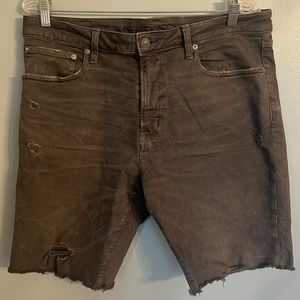 American Eagle Distressed Black Wash Jean shorts Sz 34